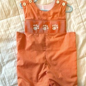 Clemson Tigers toddler boy Jon Jon smocked